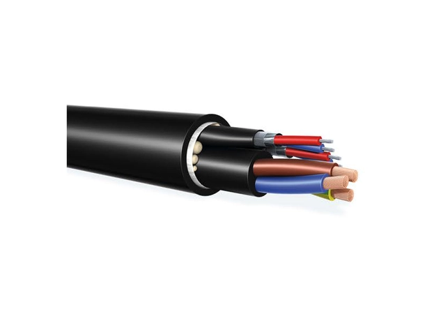 PROkabel HYBRID cable, 3x2,5mm, 110 Ohm 2xAES/EBU,Sort (17.5mm)