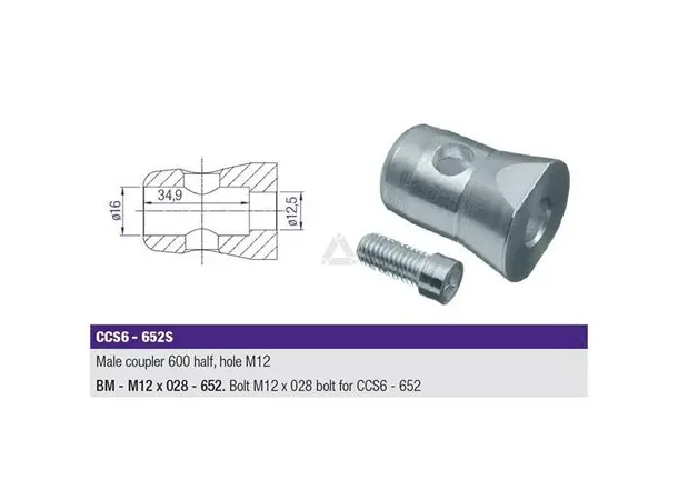 Prolyte CCS6-652S Male Half Coupler for Box Corner(add:BM-M12x028-652 bolt)