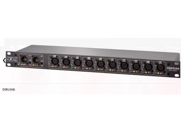 SRS DSR10AB-C 10ch DMX splitter A/B 3/5-pin DMX, XLR front+rear A/B switch